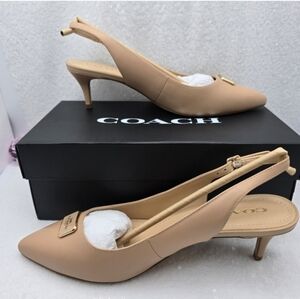 Coach Jillian Classic Slingback Closed Toe Low Heel Neutral Women's sz 10
